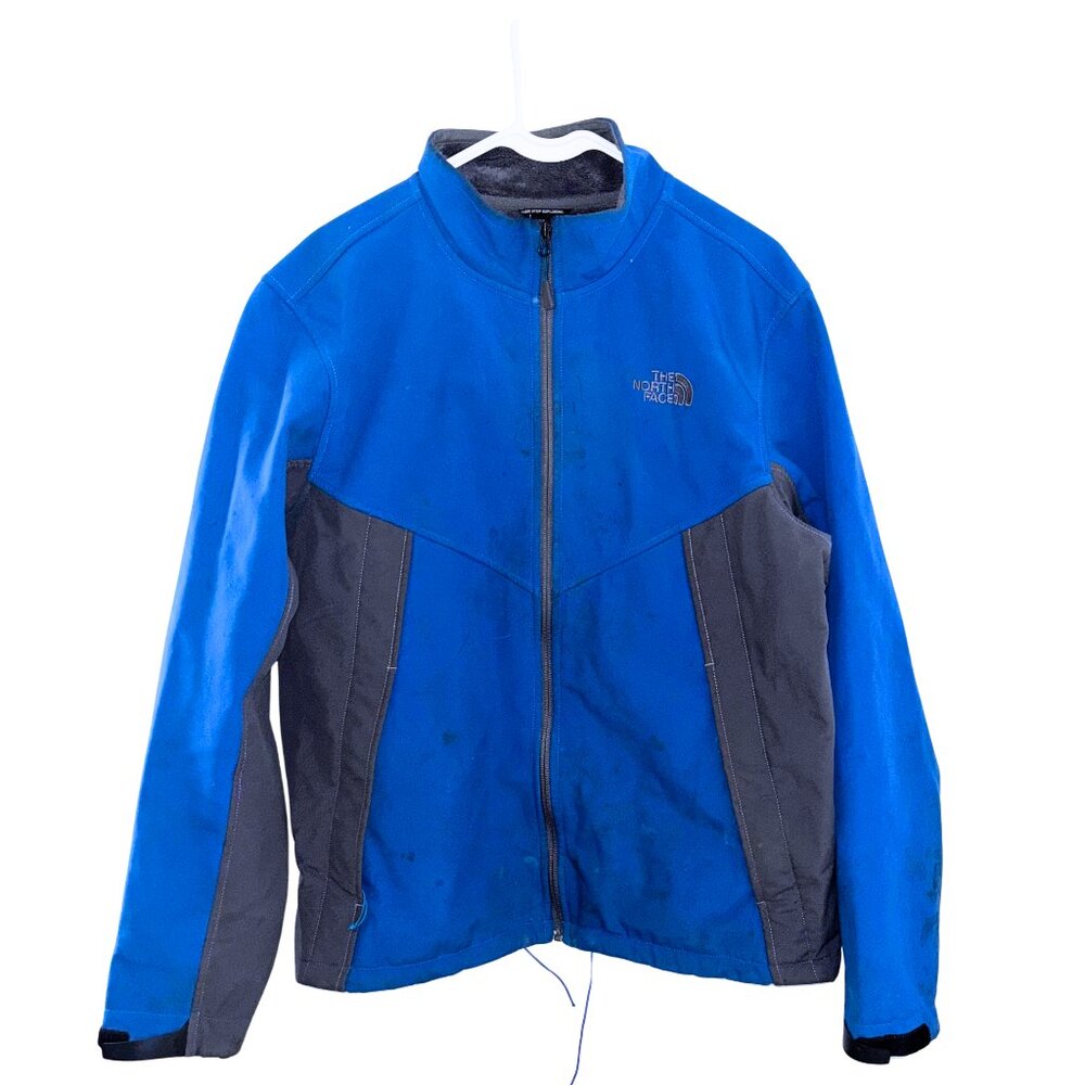 The North Face Full Zip Jacket Gray and Blue Outerwear Hiking Outdoor